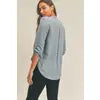 V Neck button sleeve blouse