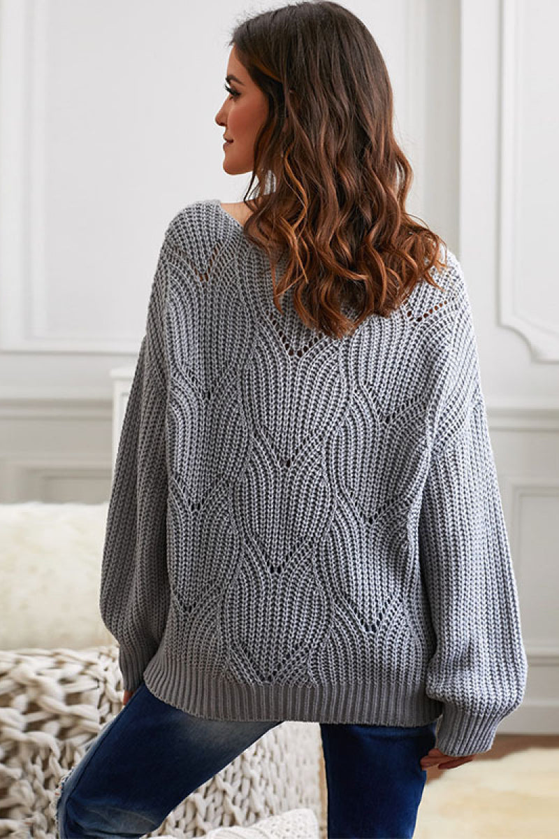 Drop Shoulder Round Neck Sweater