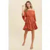 RUFFLED SOLID BOHO DRESS