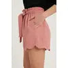 SCALLOP HEM HIGH-WAISTED SHORTS