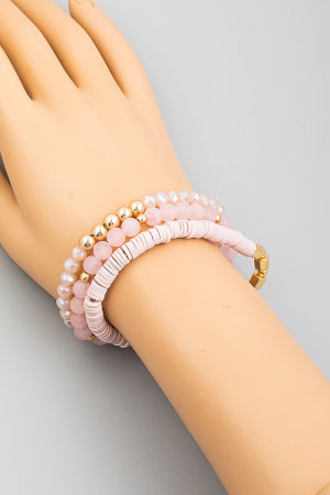 Ball Beaded Stretch Bracelet Set