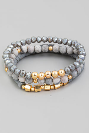 Ball Beaded Stretch Bracelet Set