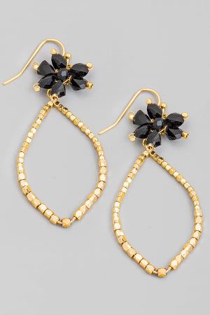 Flower Oval Cutout Drop Earrings