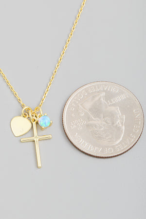 Sterling Silver Cross Charm Necklace