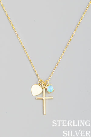 Sterling Silver Cross Charm Necklace