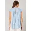 Emily Pleated Chambray Top