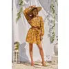 Bianca Sunny Approach Boho Abstract Print V Neck Tie Dress